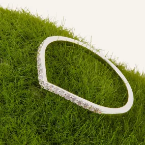 Accessorize London Women's 925 Sterling Silver Hallmark Cubic Zirconia Wishbone Pave Ring-Small