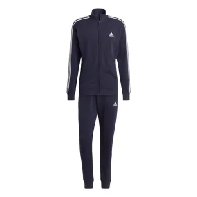 Adidas men's tracksuit in brushed cotton with 3 stripes IC6765 blue