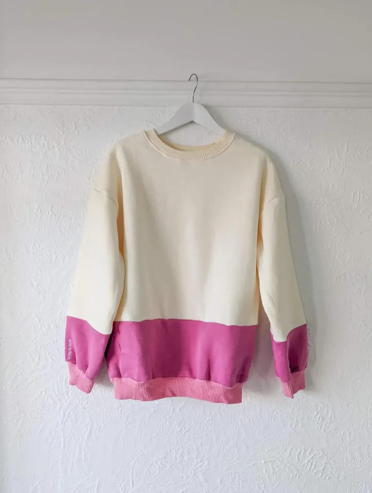 Adult Frankie Colourblock Jumper Pink