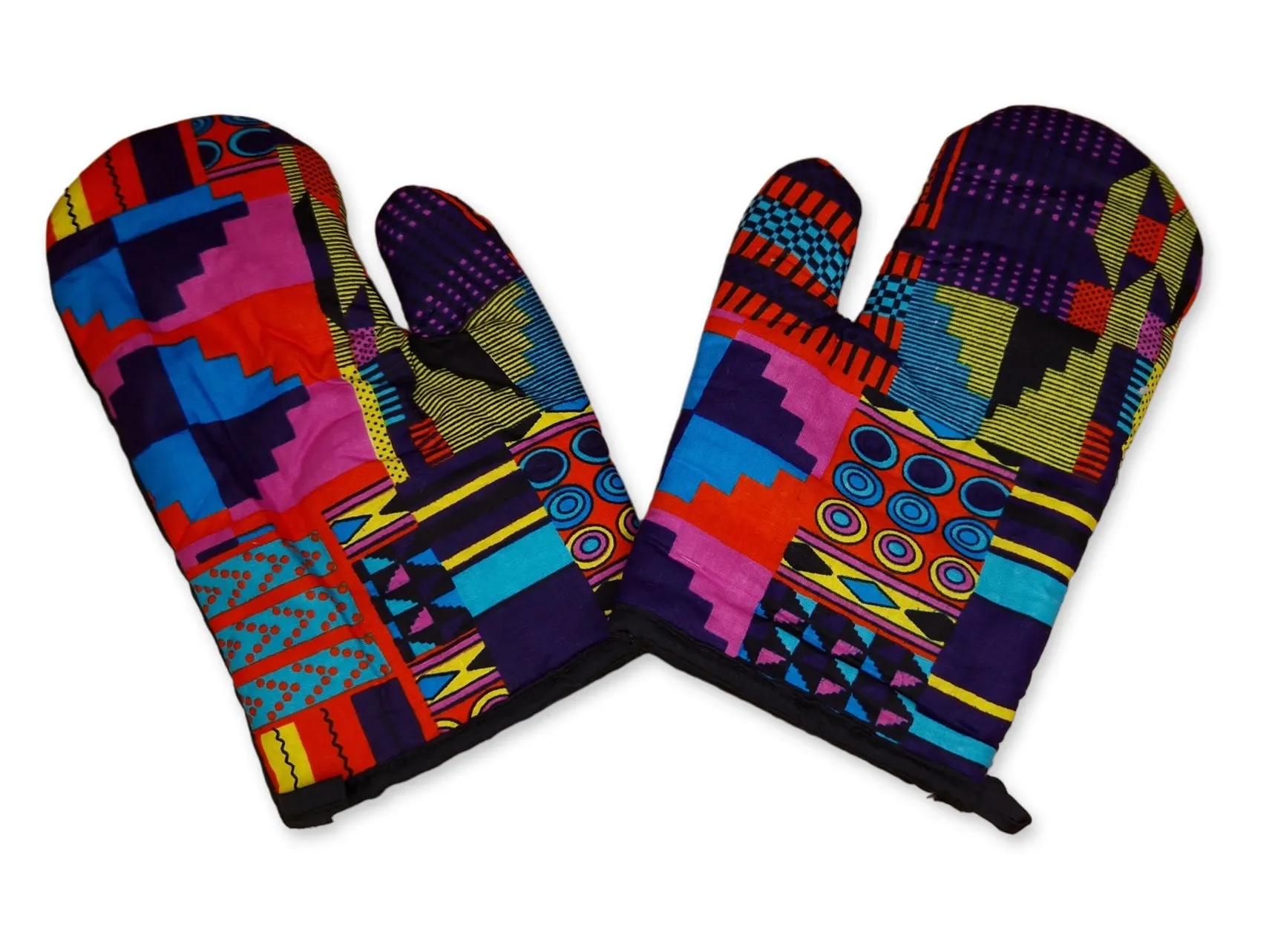 African Print Oven Mitts - KELEWELE Kente print