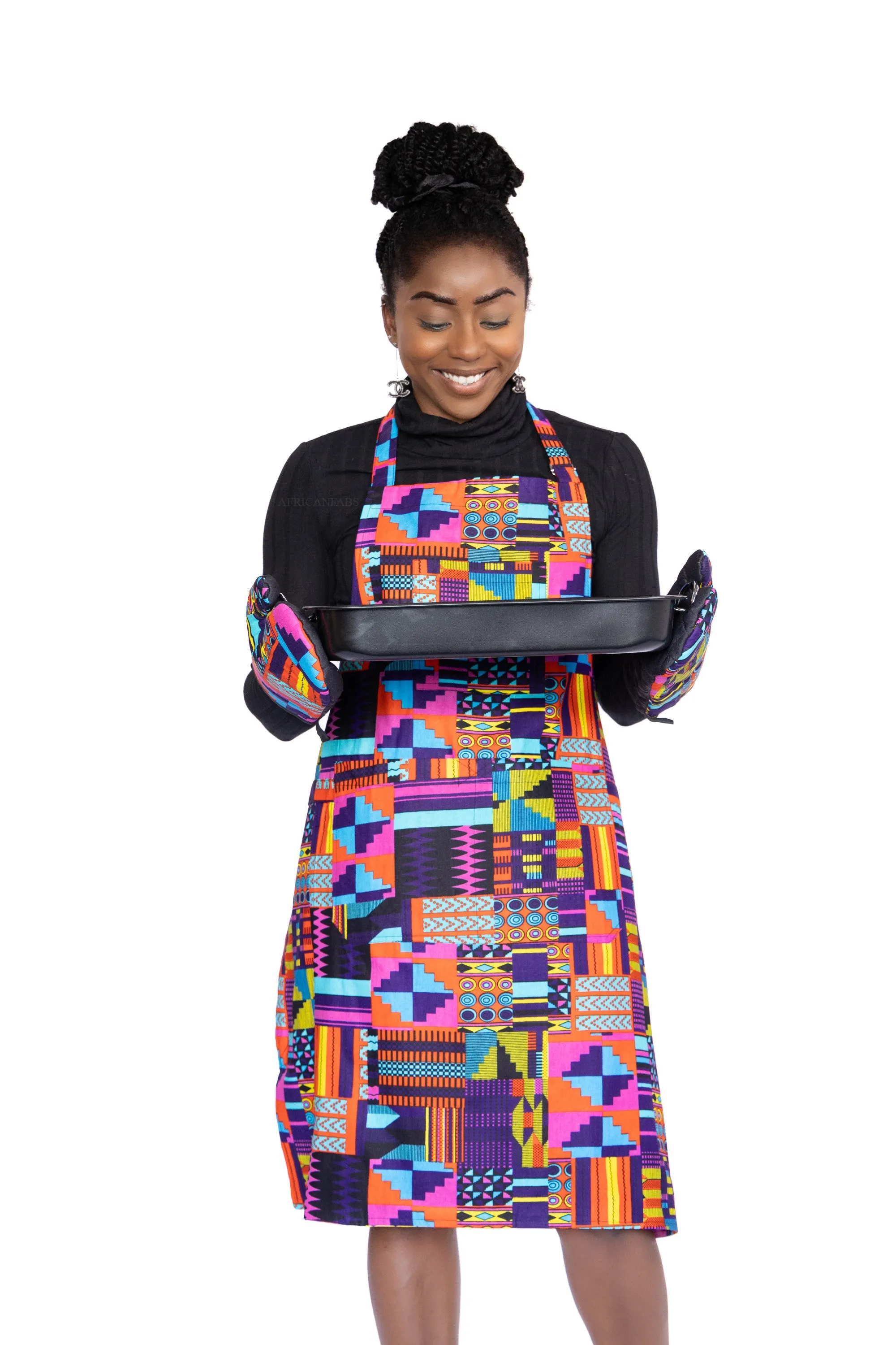 African Print Oven Mitts - KELEWELE Kente print