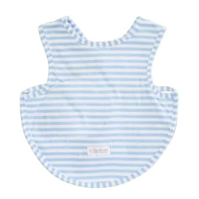 Alimrose Bib - Arm Holes Back Fastening Pale Blue Stripe