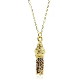 Antique Victorian Tassel 9ct Gold Charm Necklace