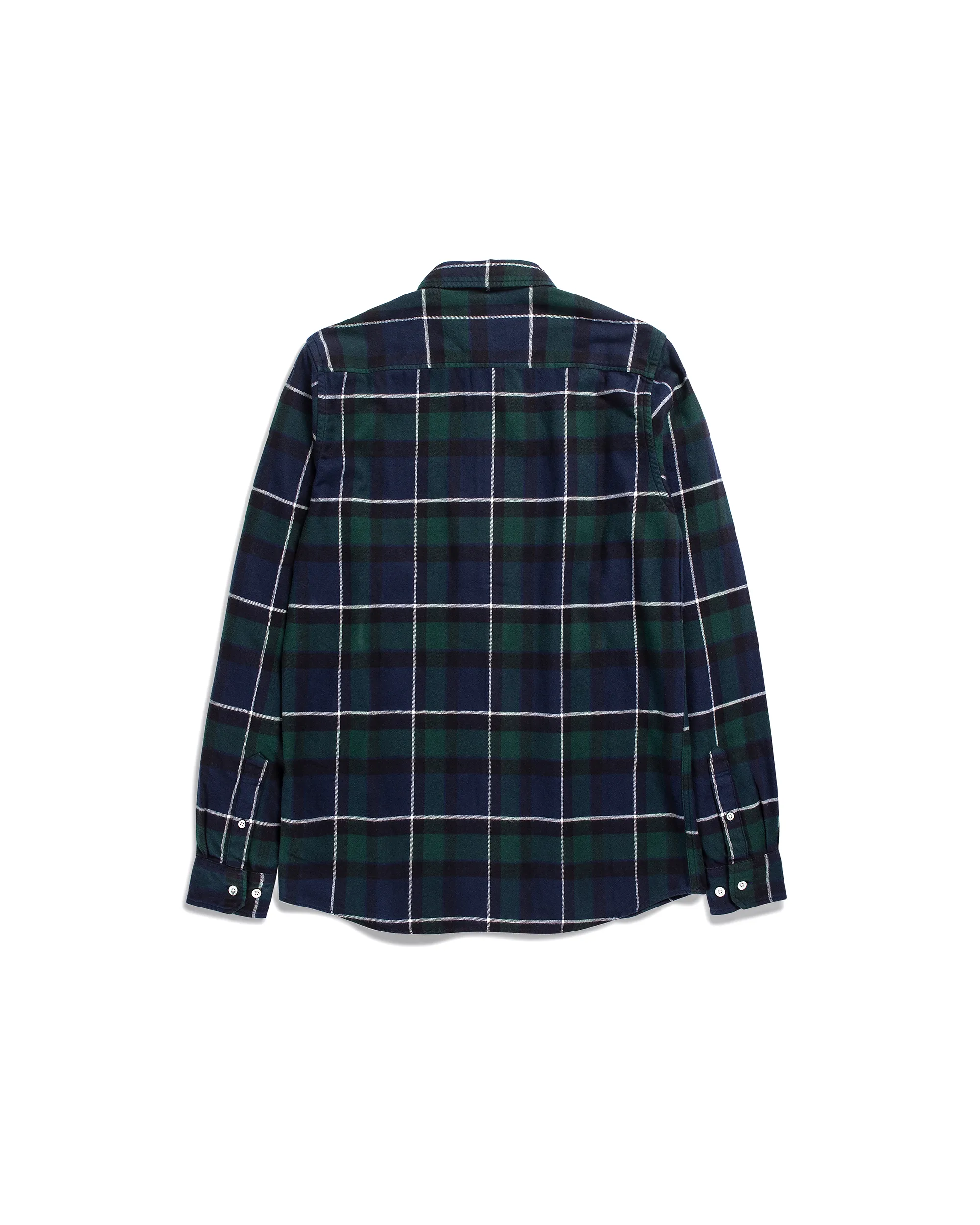 Anton Organic Flannel Shirt - Black / Watch Check