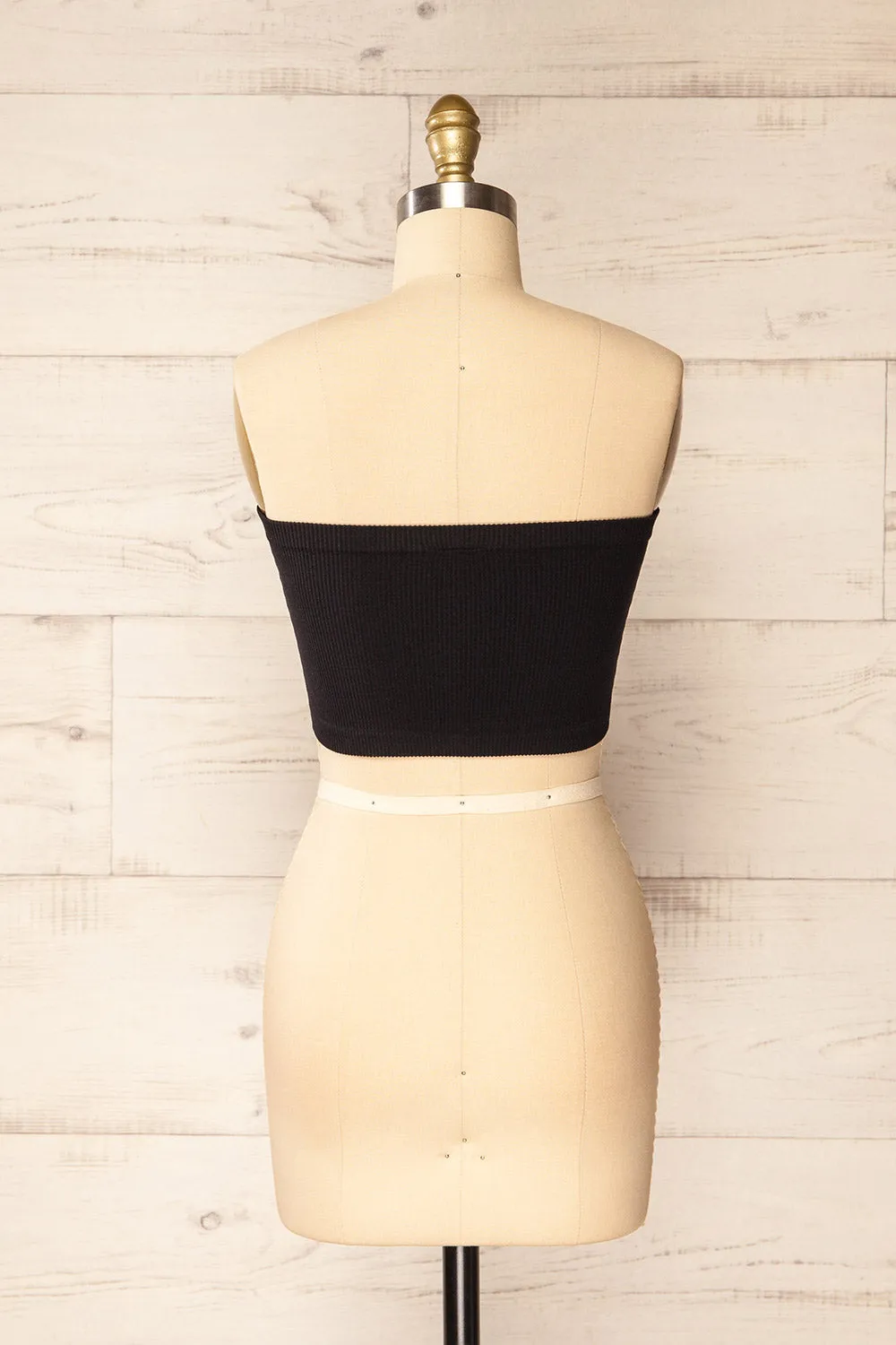 Arcachon Black | Ribbed Bandeau Top