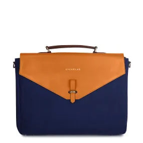 Astrid Briefcase - Cognac Blue