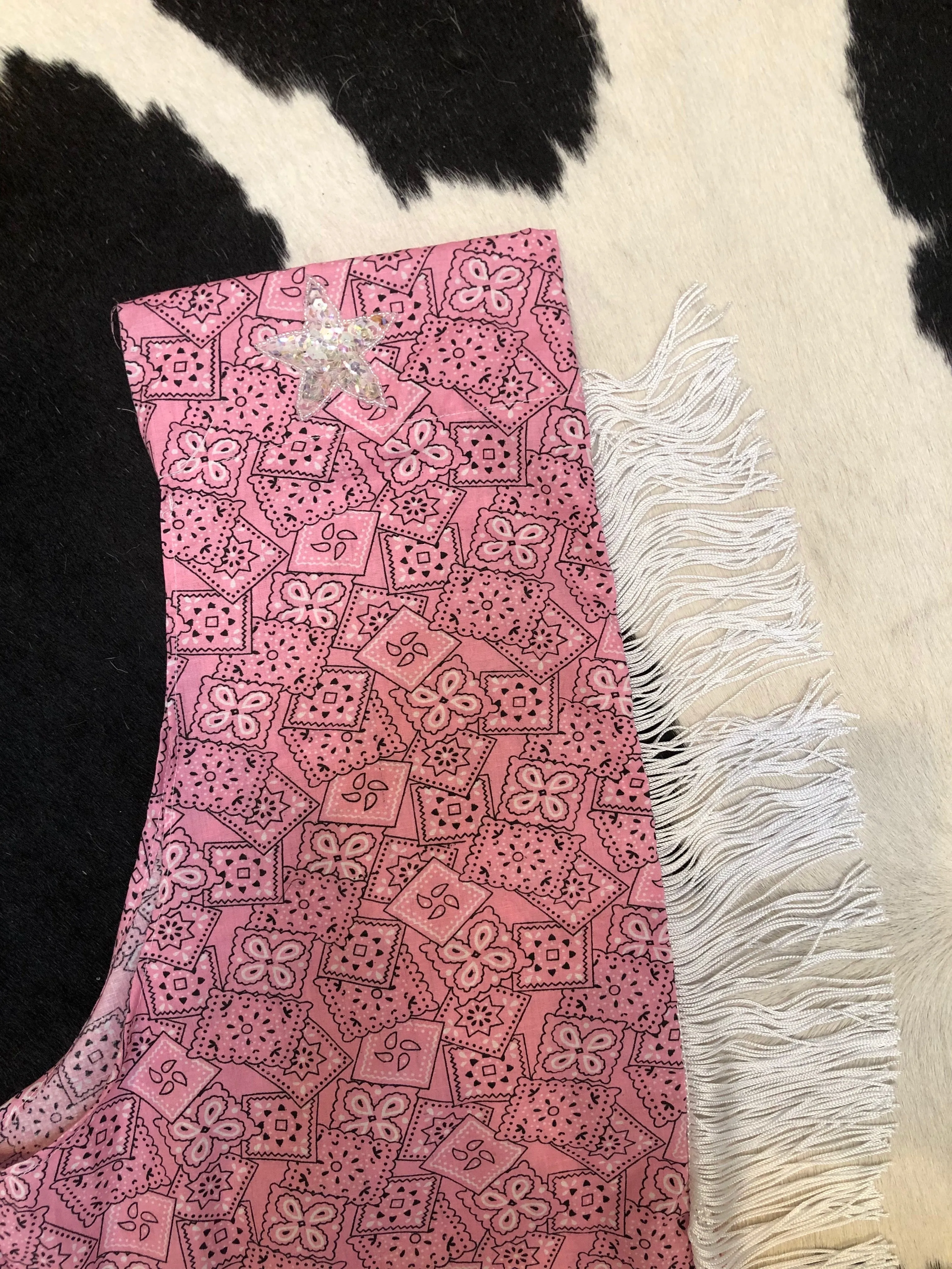 Baby Pink Bandana Print Chaps