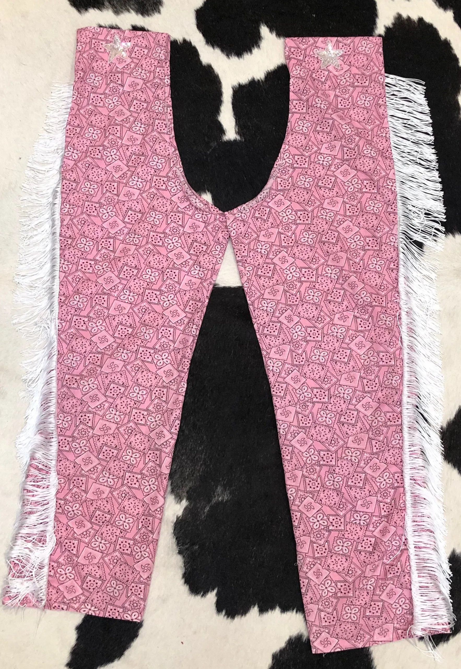 Baby Pink Bandana Print Chaps