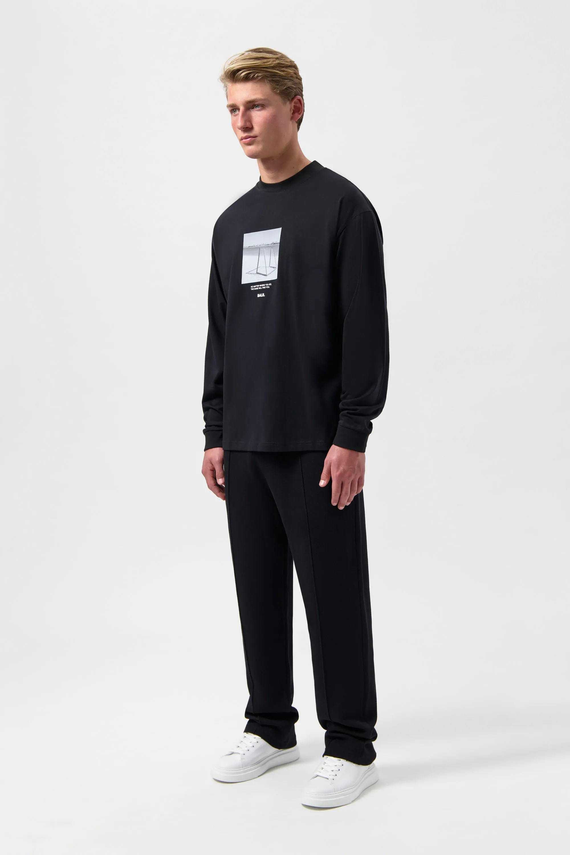 BALR. Goal Box Fit Long Sleeve T-Shirt Jet Black