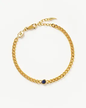 Birthstone Chain Bracelet - September | 18ct Gold Plated Vermeil/Lapis