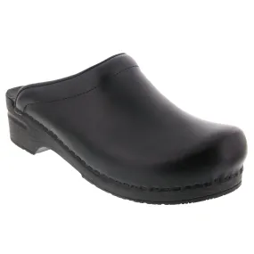 BJORK Men's STEIN OPEN BACK Leather Clogs