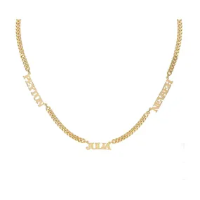 Block Name Necklace on Cuban Chain - Khloe Kardashian