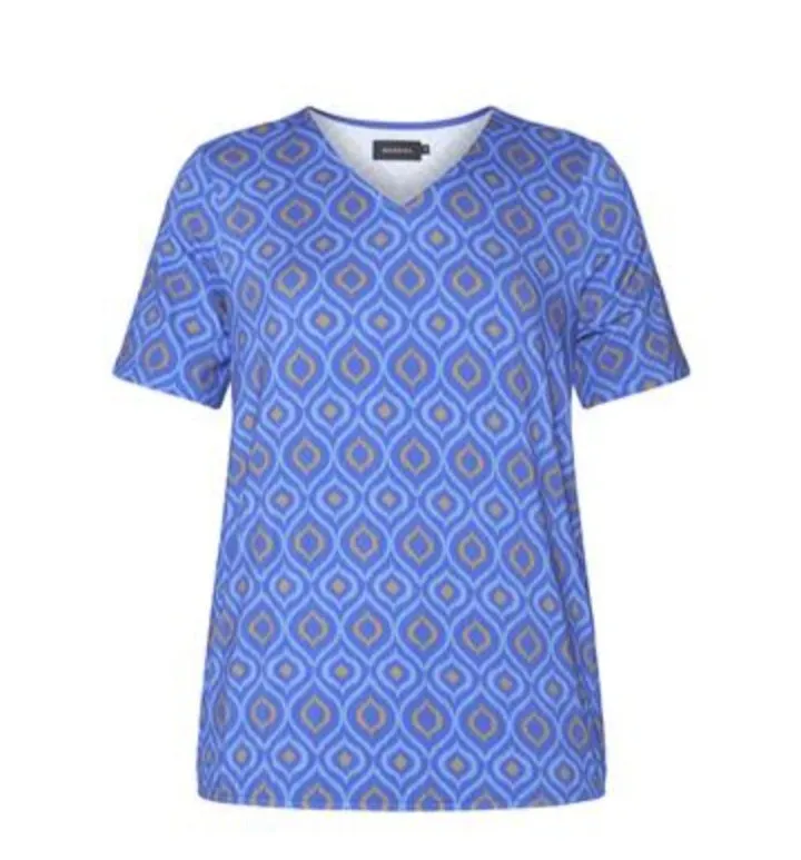 Brandtex blue & Gold pattern top