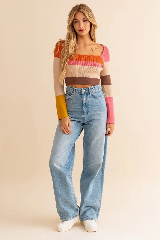 Brunch Girl Stripe Knit Top [online exclusive]