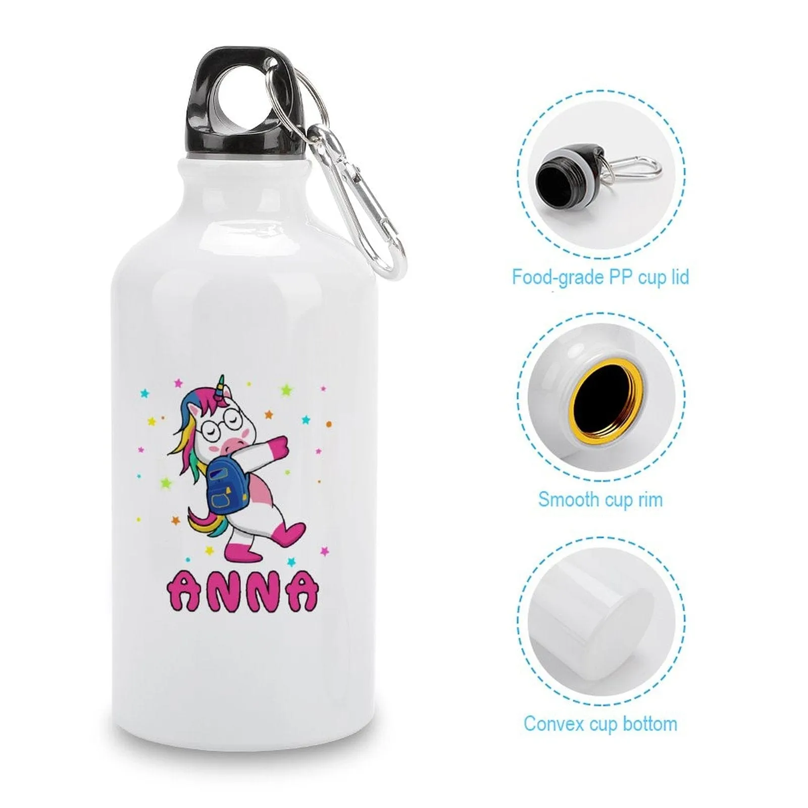 Custom Name Sport Bottle Kids Water Bottle 14/21 OZ Aluminum Personalized Travel Tumbler