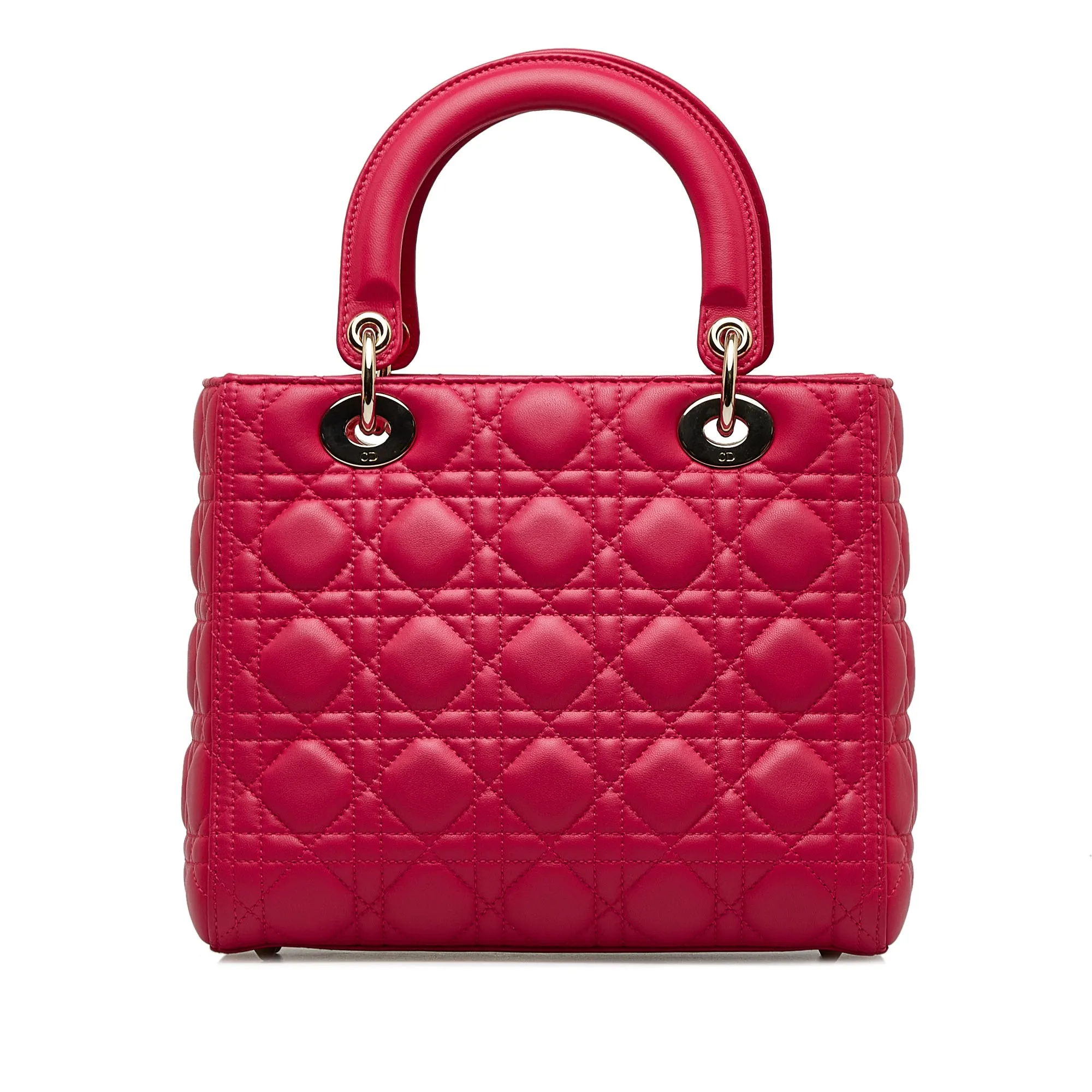 Dior Lady Dior Medium Pink Cannage Lambskin Silver