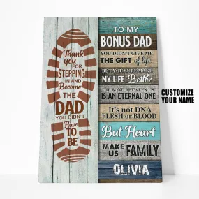 Gearhuman 3D Happy Fathers Day Gift To Bonus Dad Custom Name Canvas