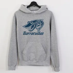 Grey Hoodie with Blue Normandy Barracuda Logo