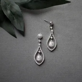 Layered CZ Teardrop Earrings for the Bride