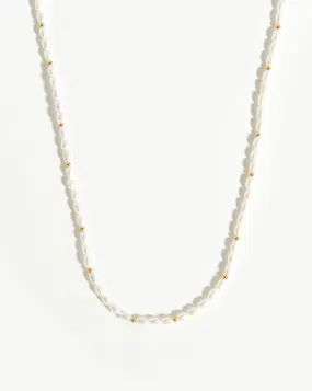 Long Seed Pearl Beaded Necklace