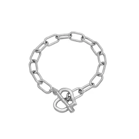 Love Toggle Oval Link Bracelet Silver