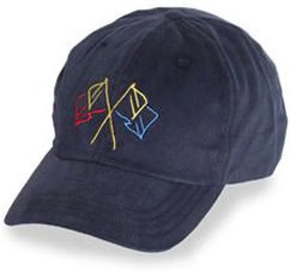 Navy Blue with Nautical Flags Logo - Unstructured Baseball Cap