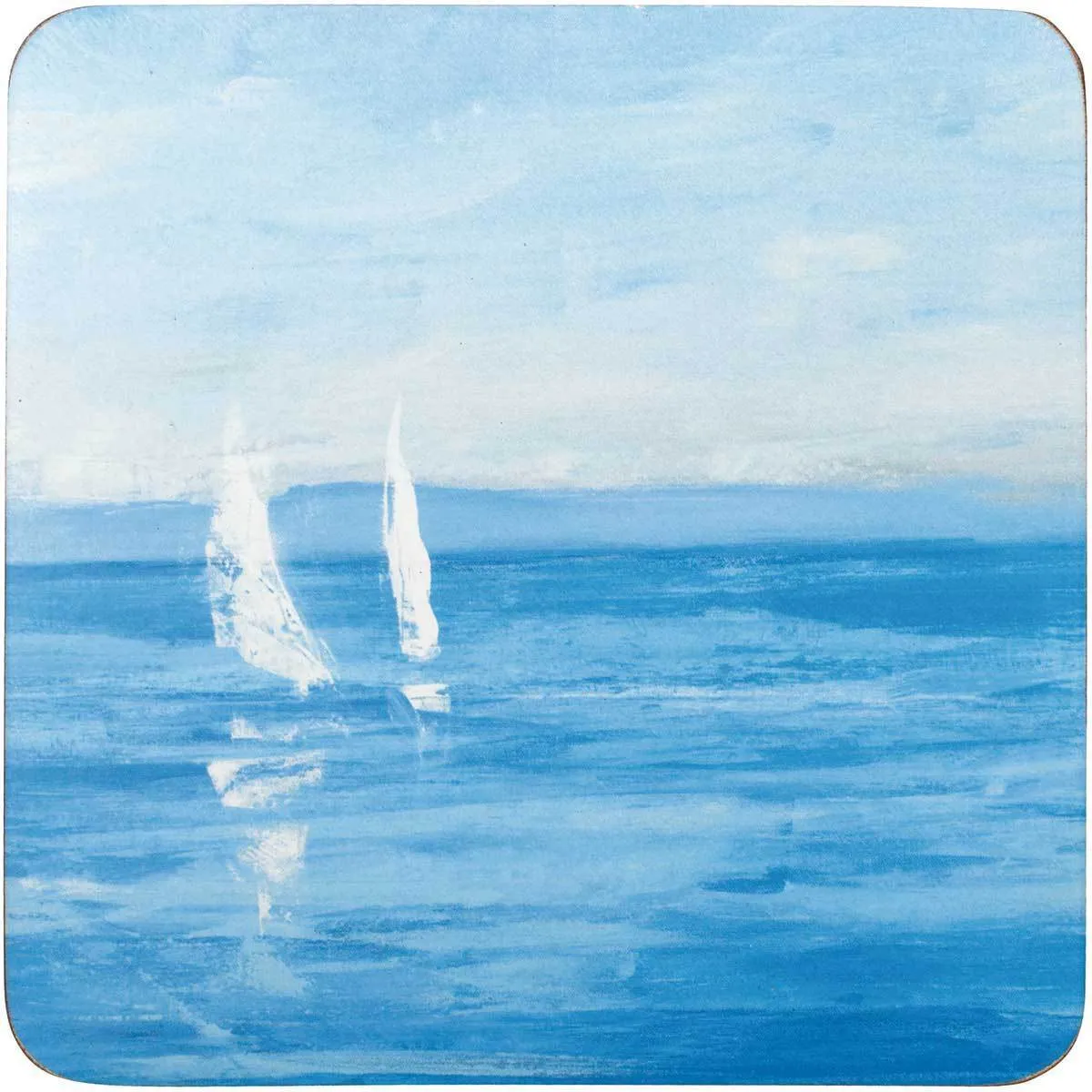 Open Sail Square Art Coasters - Set of Four