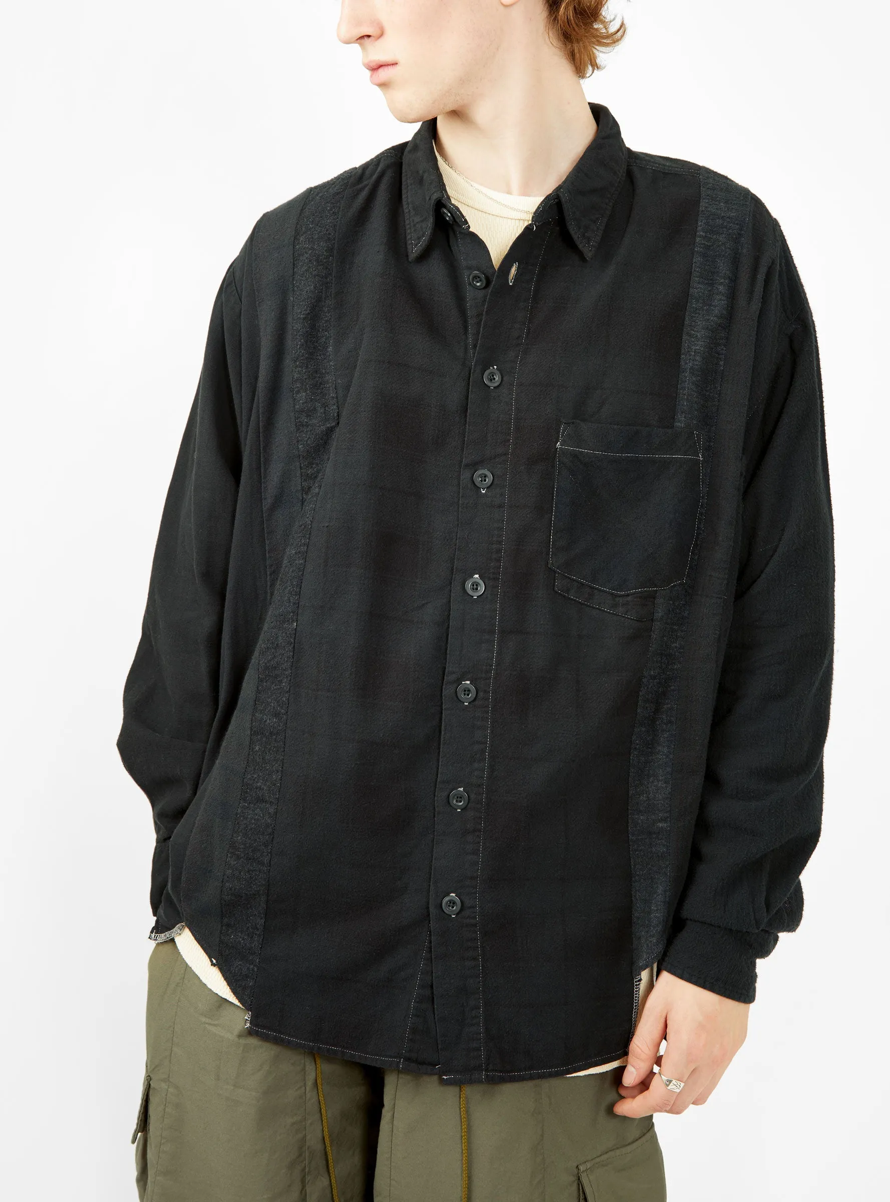 Rebuild 7 Cuts Flannel Shirt Black