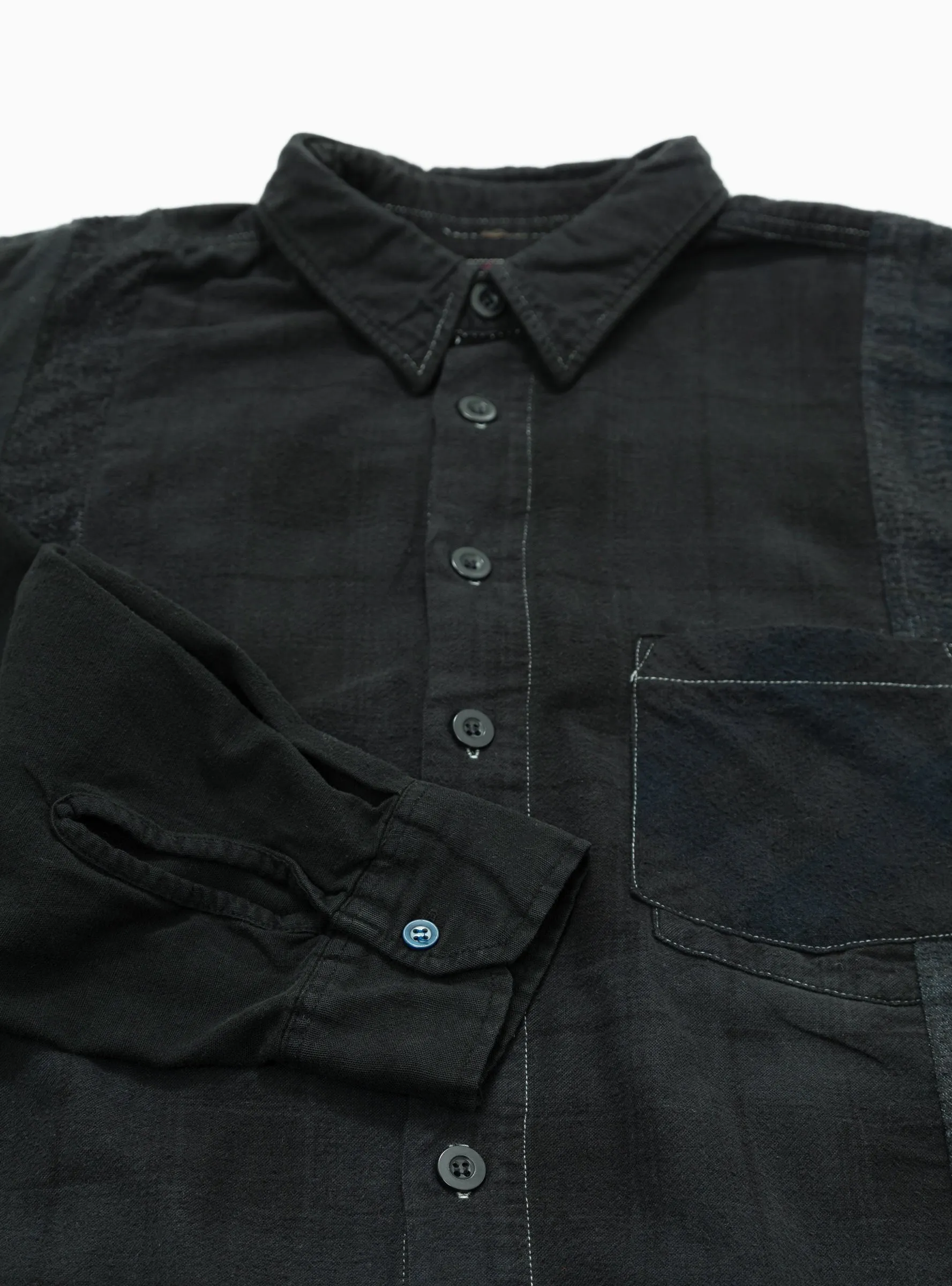 Rebuild 7 Cuts Flannel Shirt Black