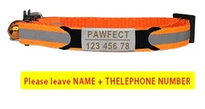 Reflective Cat Safety Buckle Collar Adjustable Custom Personalized ID Free Engraving Nylon Puppy Kittens Necklace