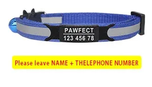 Reflective Cat Safety Buckle Collar Adjustable Custom Personalized ID Free Engraving Nylon Puppy Kittens Necklace