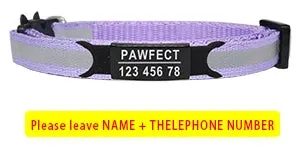 Reflective Cat Safety Buckle Collar Adjustable Custom Personalized ID Free Engraving Nylon Puppy Kittens Necklace