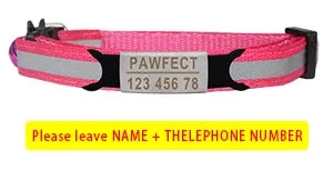 Reflective Cat Safety Buckle Collar Adjustable Custom Personalized ID Free Engraving Nylon Puppy Kittens Necklace