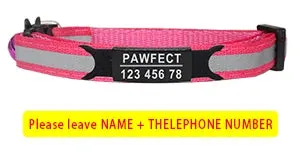 Reflective Cat Safety Buckle Collar Adjustable Custom Personalized ID Free Engraving Nylon Puppy Kittens Necklace