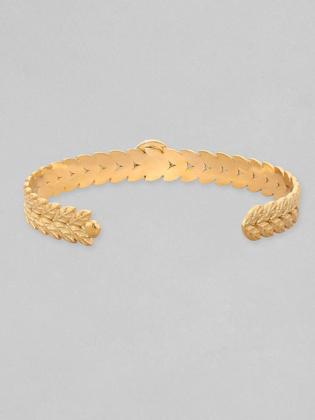 Rubans Voguish 18K Gold Plated Leaf Texture Waterproof Bracelet