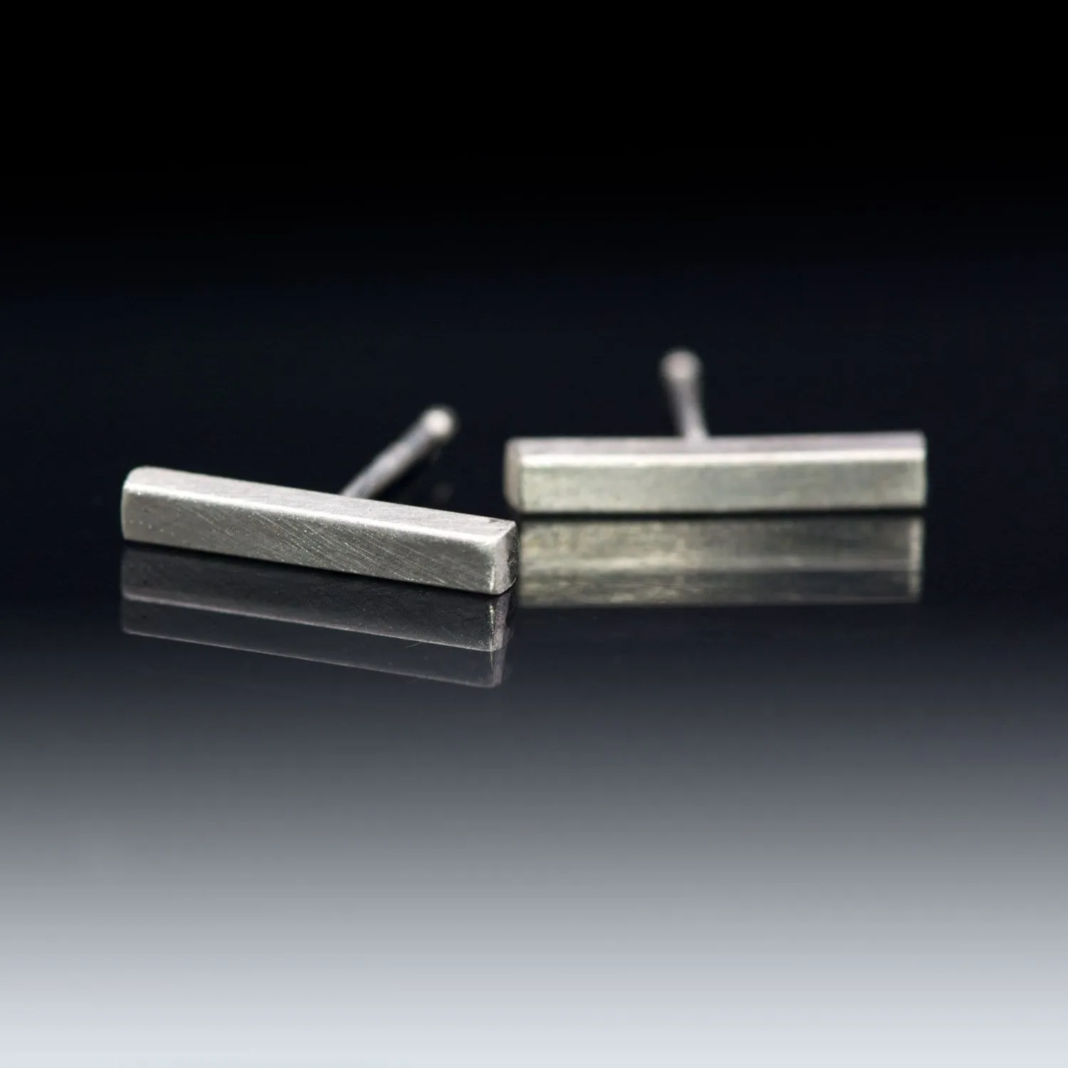 Simple Sterling Silver Bar Studs Earrings, Ready to Ship