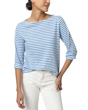 Striped 3/4 Sleeve Boatneck (Marina Stripe)