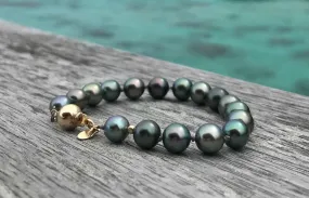 Tahitian Pearl Hand-Knotted Silk Bracelet