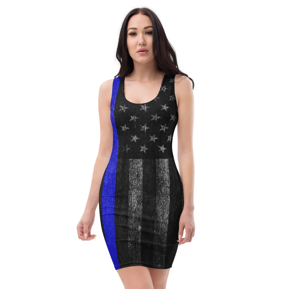 Thin Blue Line Distressed Dress