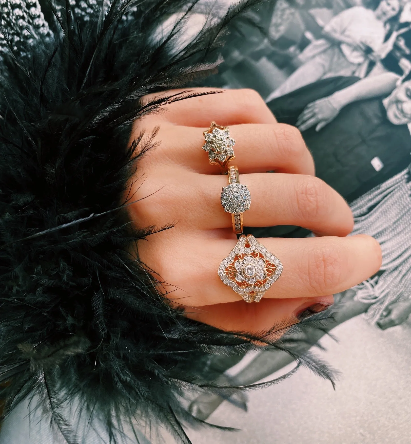 Vintage Diamond Angel Eyes Ring