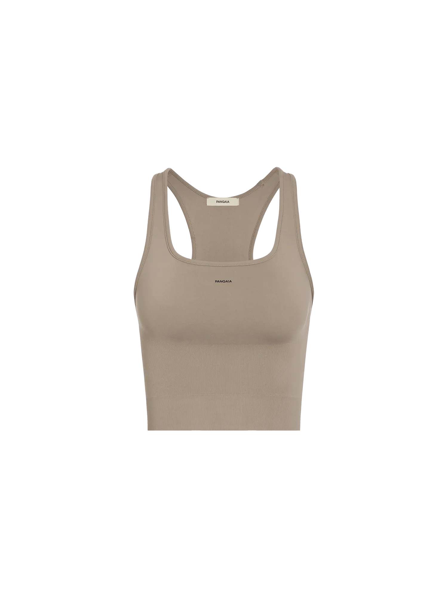 Women's Plant-Stretch Compressive Ribbed Tank Top—taupe