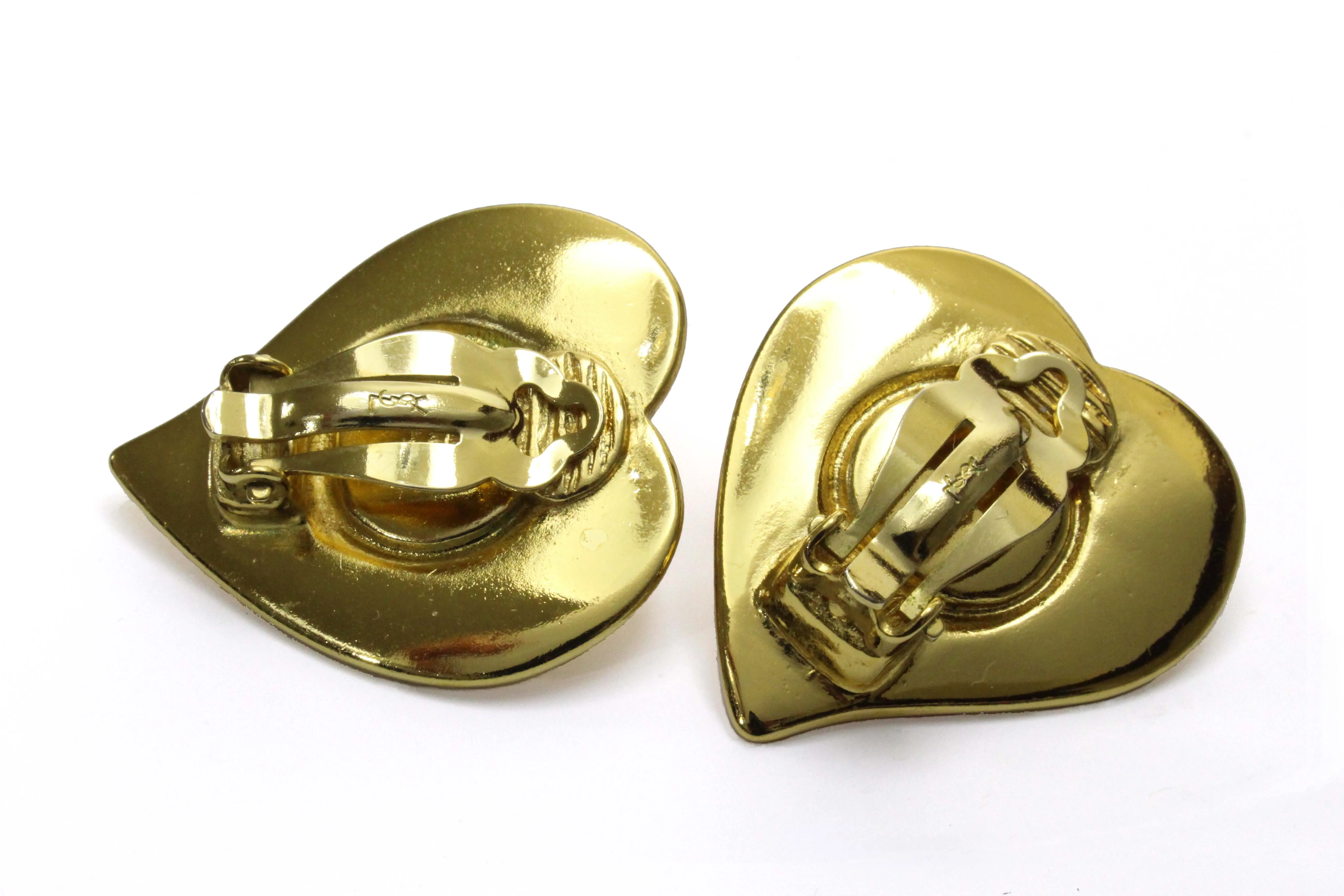 YVES SAINT LAURENT heart cabochons earrings