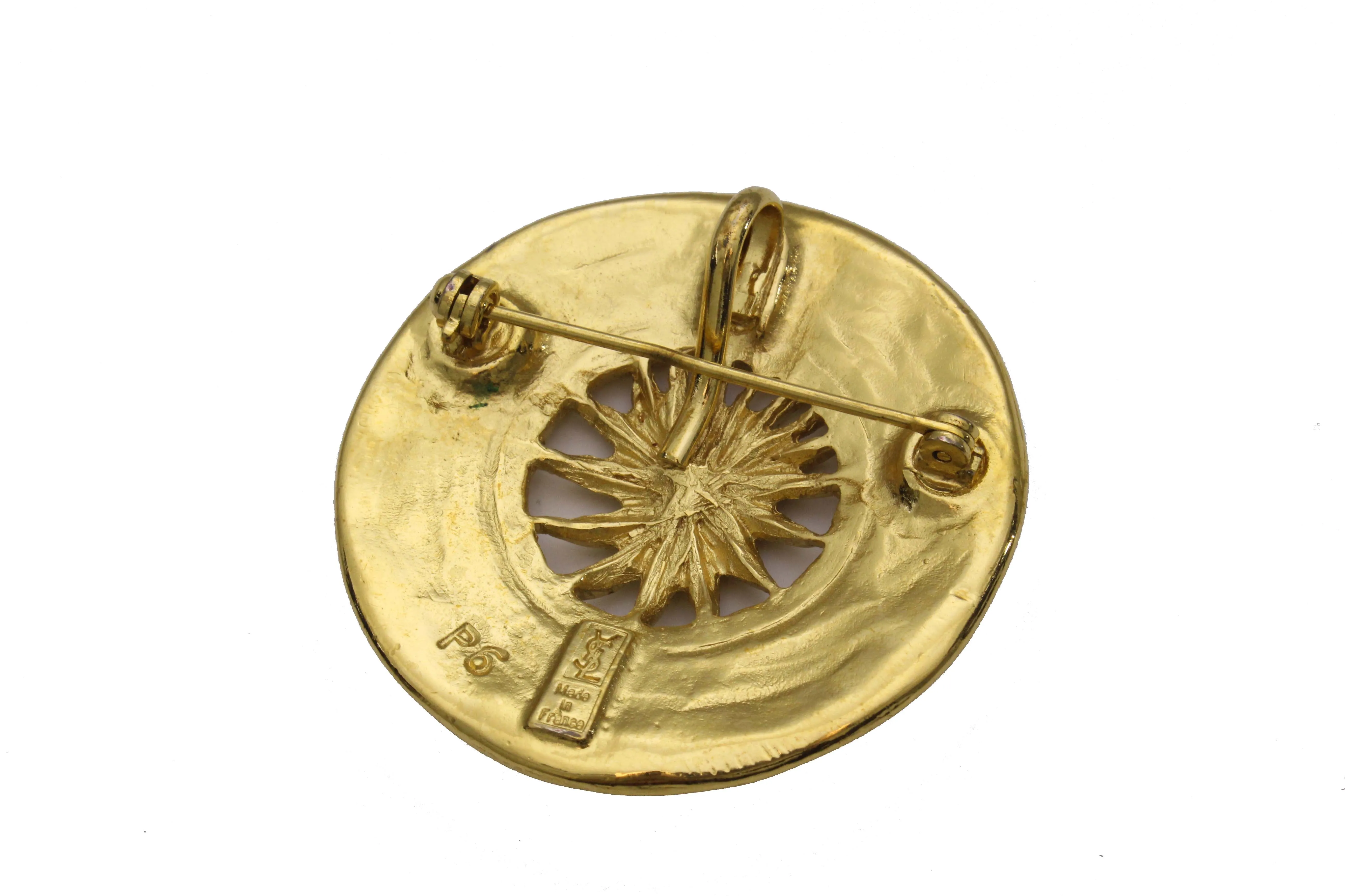 YVES SAINT LAURENT sun brooch pendant